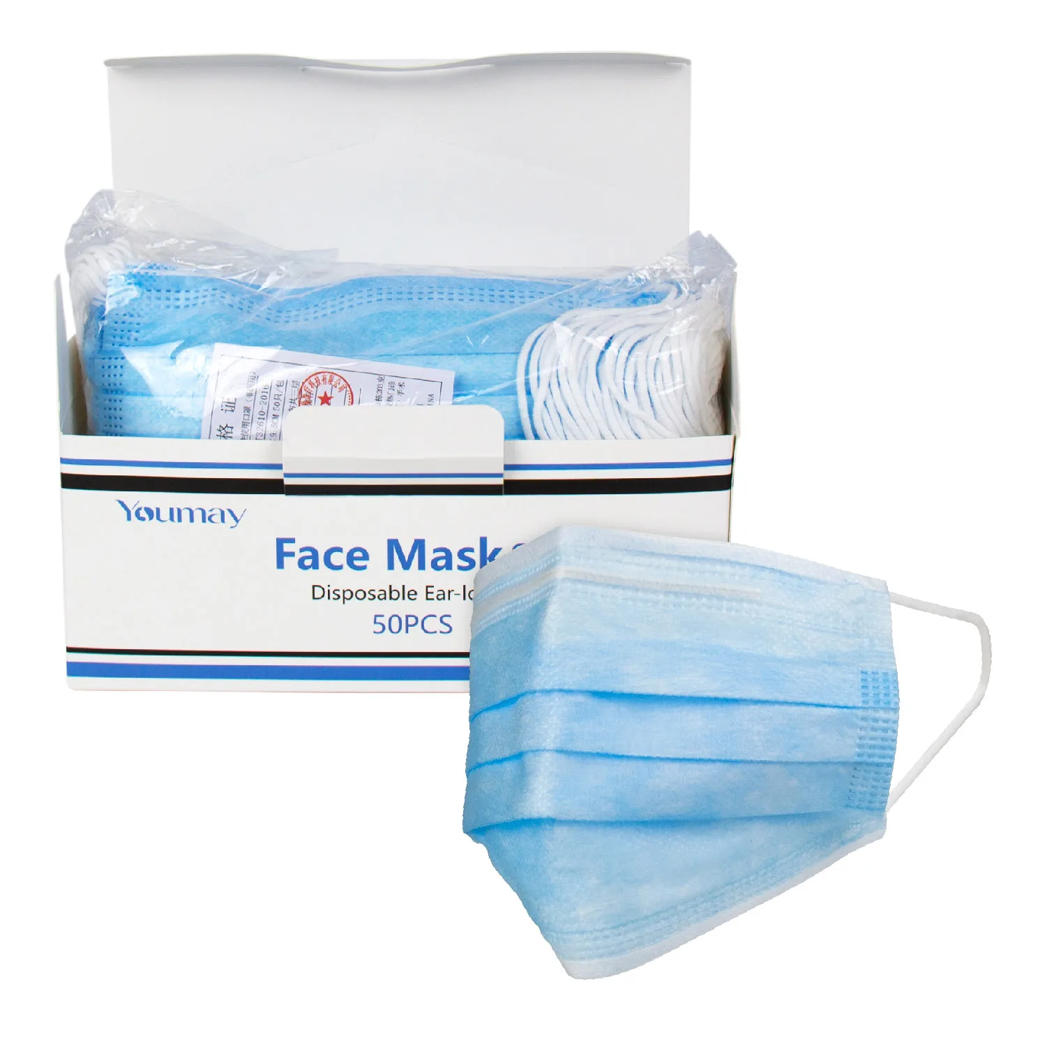 3-Ply Disposable Face Masks - 50pcs - Lindo Products